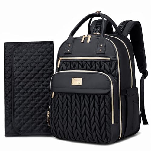 Tealari Diaper Bag Backpack,Stylish Baby Diaper Bag,Waterproof Travel Diaper Backpacks Baby Bags with Changing Pad,Stroller Straps,Insulated Pockets (Black)
