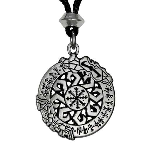 Pewter Invincibility in Battle Aegishjalmur Norse Viking Rune Pendant
