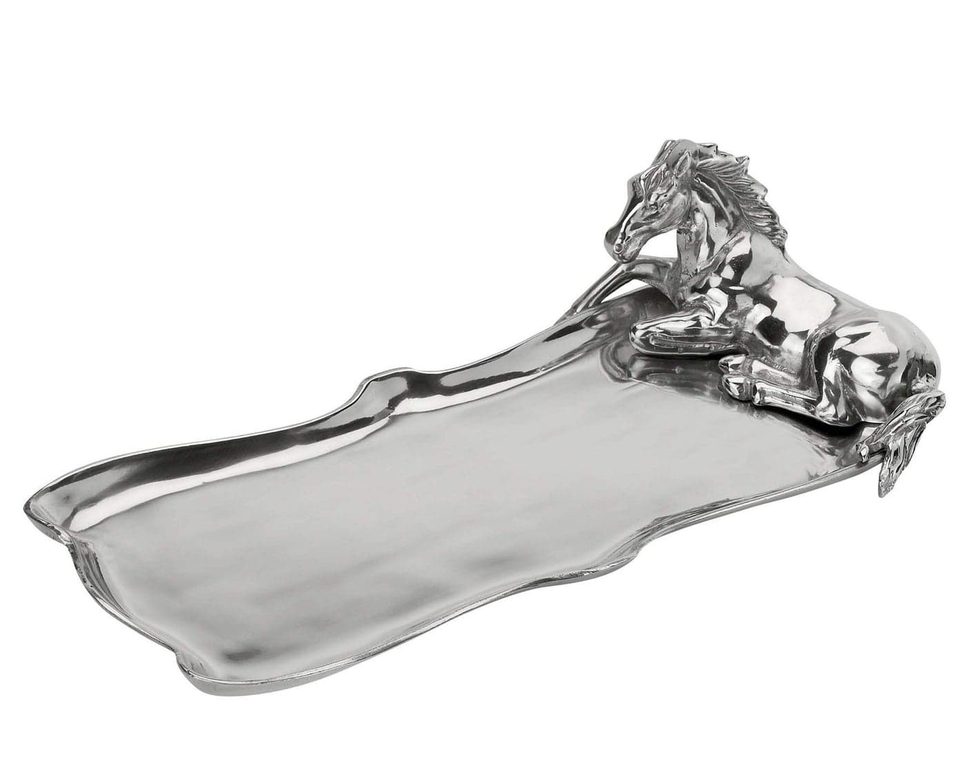 Arthur Court Designs Aluminum Horse Figural Oblong Tray 175 inch x 725 inch