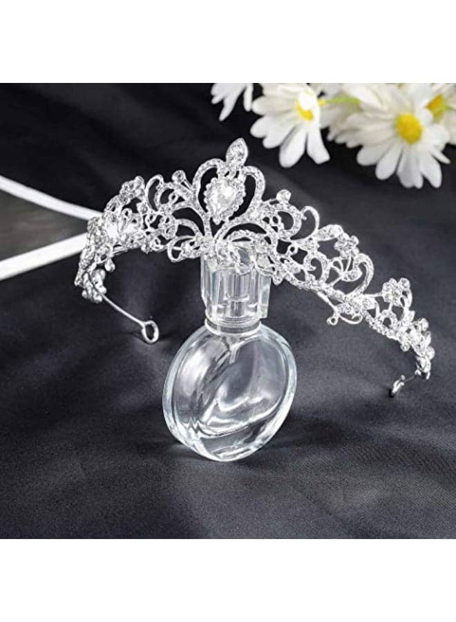 Gangel Baroque Rhinestone Crowns Vintage Queen Sliver Tiaras with Crystal Opal Crown Hair Accessories for Women And Girls Wedding Prom Birthday Party1 pc