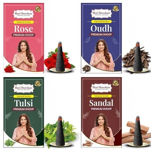 Hari Darshan Premium Natural Wet Dhoop 400g | Herbal with Long Lasting Fragrance | Oudh Tulsi Rose Sandal | Spiritual Dhoop for Puja Essential Havan Meditation Yoga | Pack of 4 (100g Each)