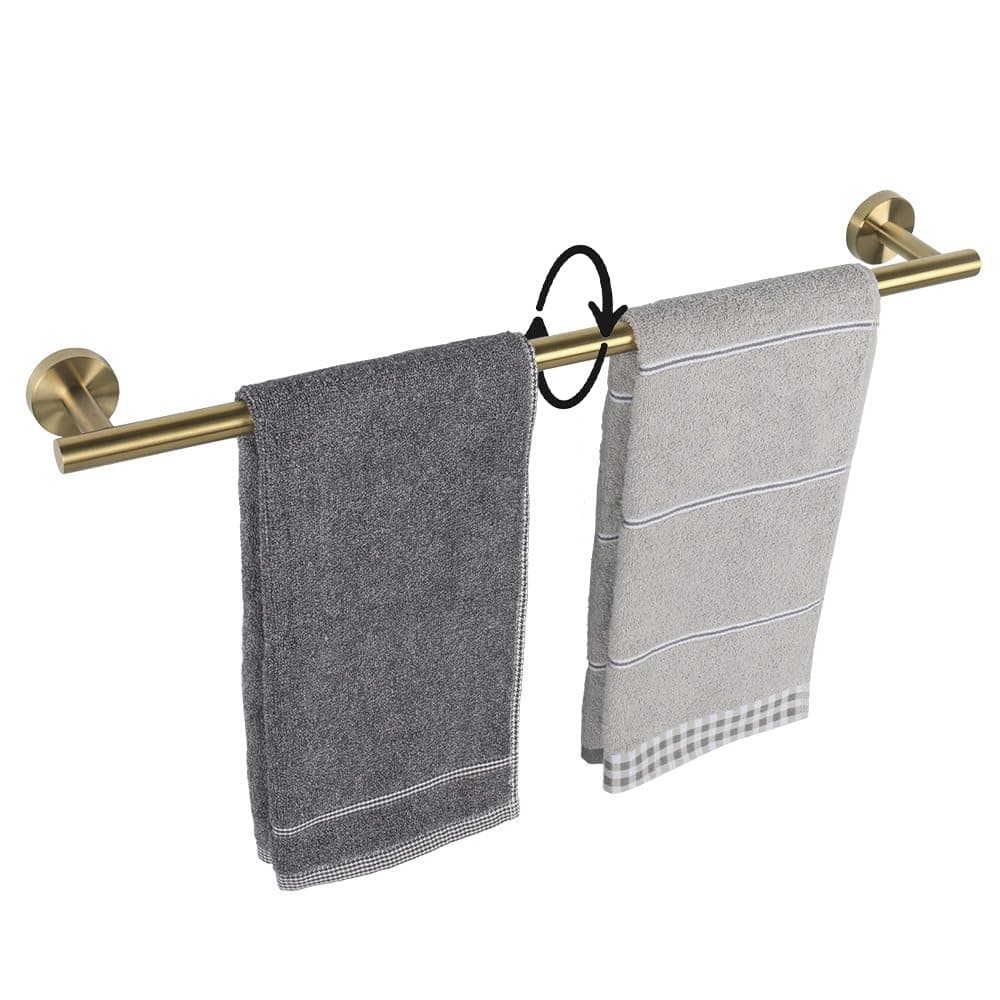TocTen Bath Towel Bar Thicken SUS304 Stainless Steel Bathroom Towel Holder Towel Rod for Bathroom Heavy Duty Wall Mounted Towel Rack Hanger 24IN Gold