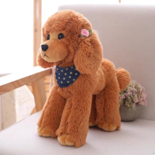 OPHRBU Poodle Plush Toys Soft and Cute Poodle Plush Toys Pillows Cushions The Best Gift for Your Family and Friends 1 pc Yellow 12 inches