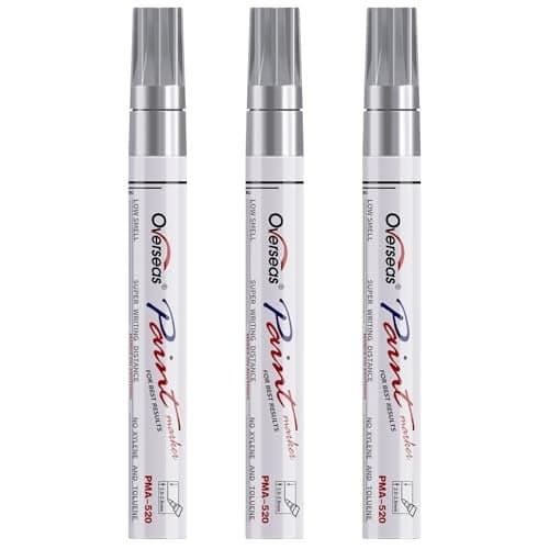 Overseas Permanent Paint Markers Pens 3 Pack Silver Oil Based Paint Pens Medium Tip Quick Drying and Waterproof Marker Pen for Metal Rock Wood Fabric Plastic Canvas Mugs Stone Glass