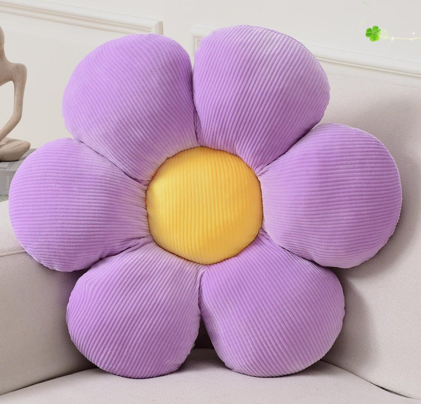 Vdoioe Flower Pillow, Purple Throw Pillows Cute Daisy Decorative Pillow Cushion Seating Home Decorative for Bed, Sofa, Couch