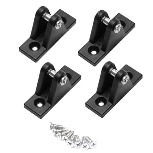 Thorn Boat Bimini Top Hardware Deck Hinge Flat Mount Nylon Accessories Fitting Hardware Work with Boat Jaw Slide, Cap Eye End, W/Screws Pack of 4, Black