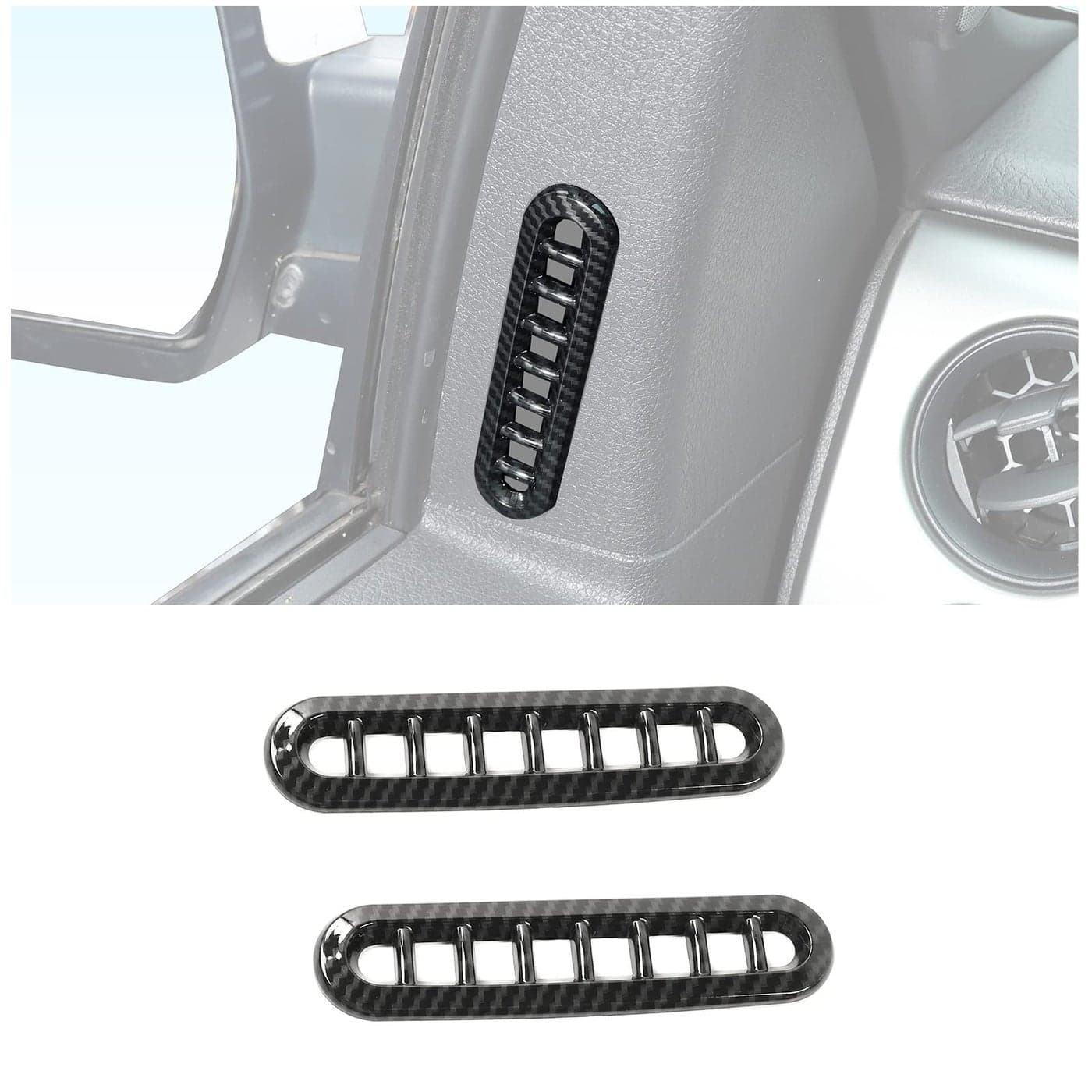 Hoolcar Door AC Outlet Vent Front Side Window AirConditioner Vent Trim Cover for 20092014 Ford Raptor Carbon Fiber 2PCs