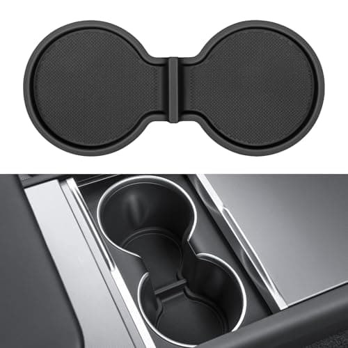 KUNIST for Tesla Model Y 2026 Juniper Cup Holder Inserts Center Console Liner Coasters Mat Pad Compatible with 20172026 Model 3 20202026 Model Y Accessories