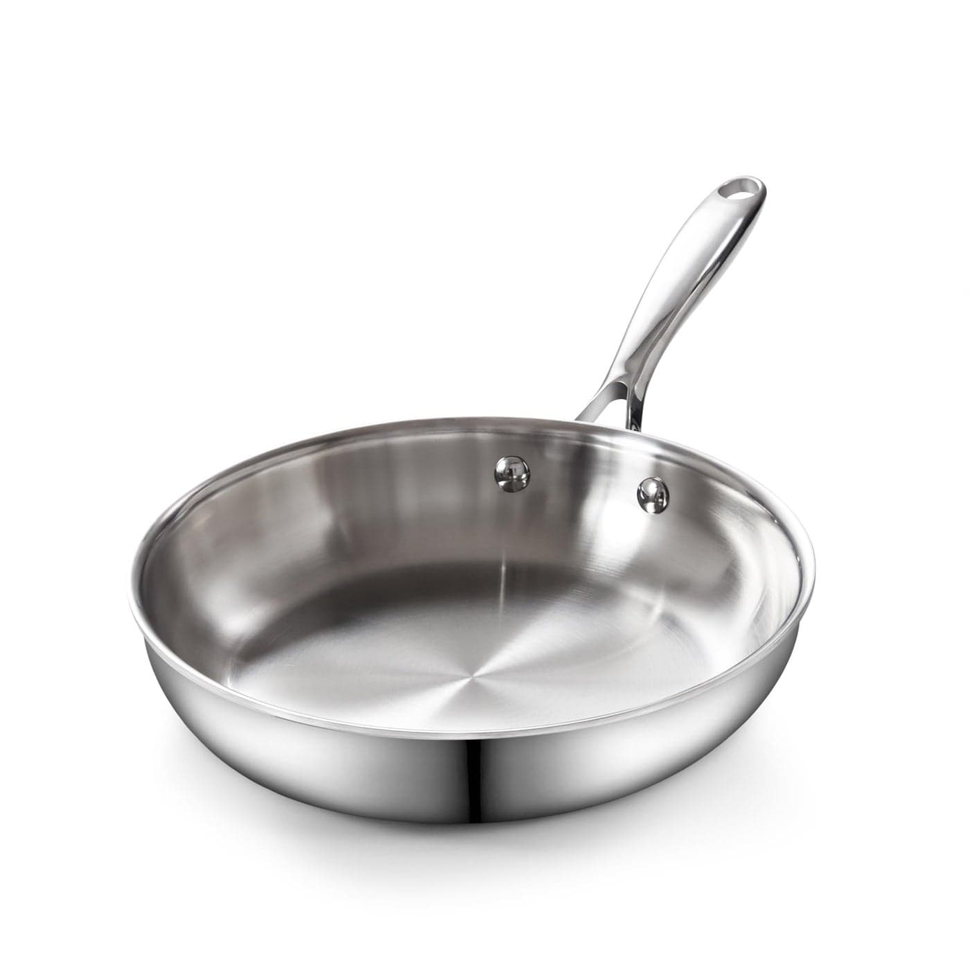 Cooks Standard Frying Pan Stainless Steel 10Inch MultiPly Clad wok Stir Fry Pan Kitchen Skillet Silver