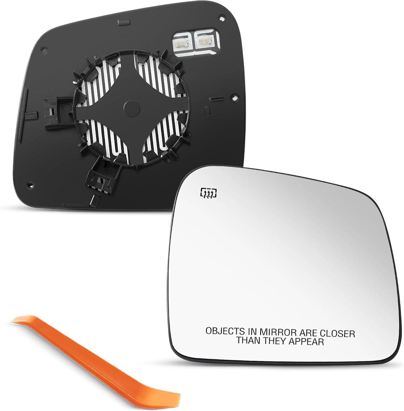 SNEMEEY Heated Chrome Passenger Side Mirror Glass for 2011-2020 Jeep Grand Cherokee & 2014-2019 Dodge Durango