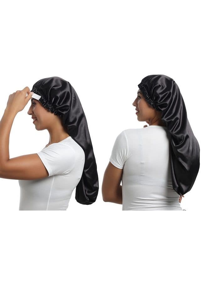 Satin Bonnet Silky Sleep Cap,Adjustable Hair Bonnet for Braids Curly Hair