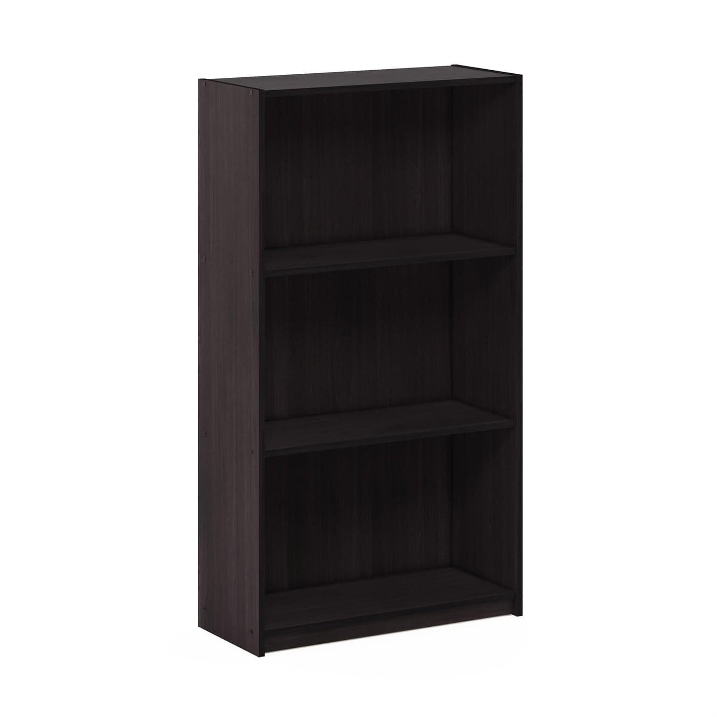 Furinno Basic 3Tier Bookcase Storage Shelves Dark Walnut