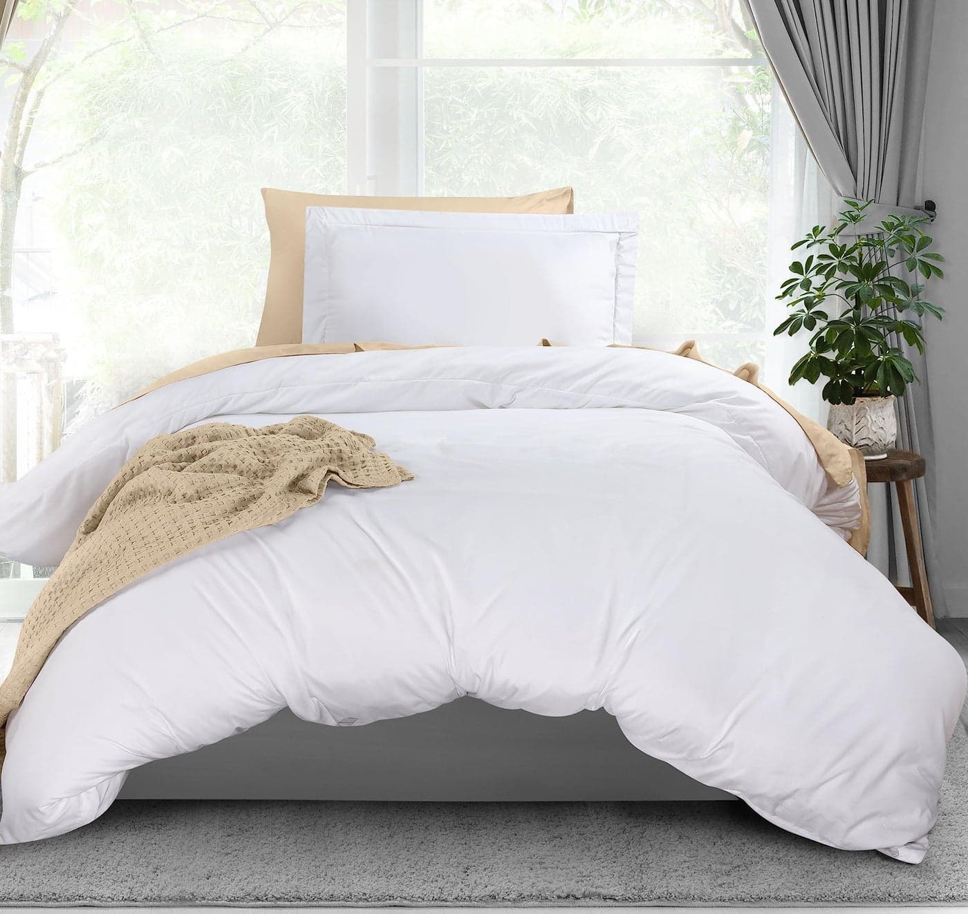 Utopia Bedding Duvet Cover Twin Size - 1 Comforter Cover with 1 Pillow Sham - 2 Pieces Bedding Duvet Cover with Zipper Closure - Soft Brushed Microfiber, 68 X 90 Inches (White)