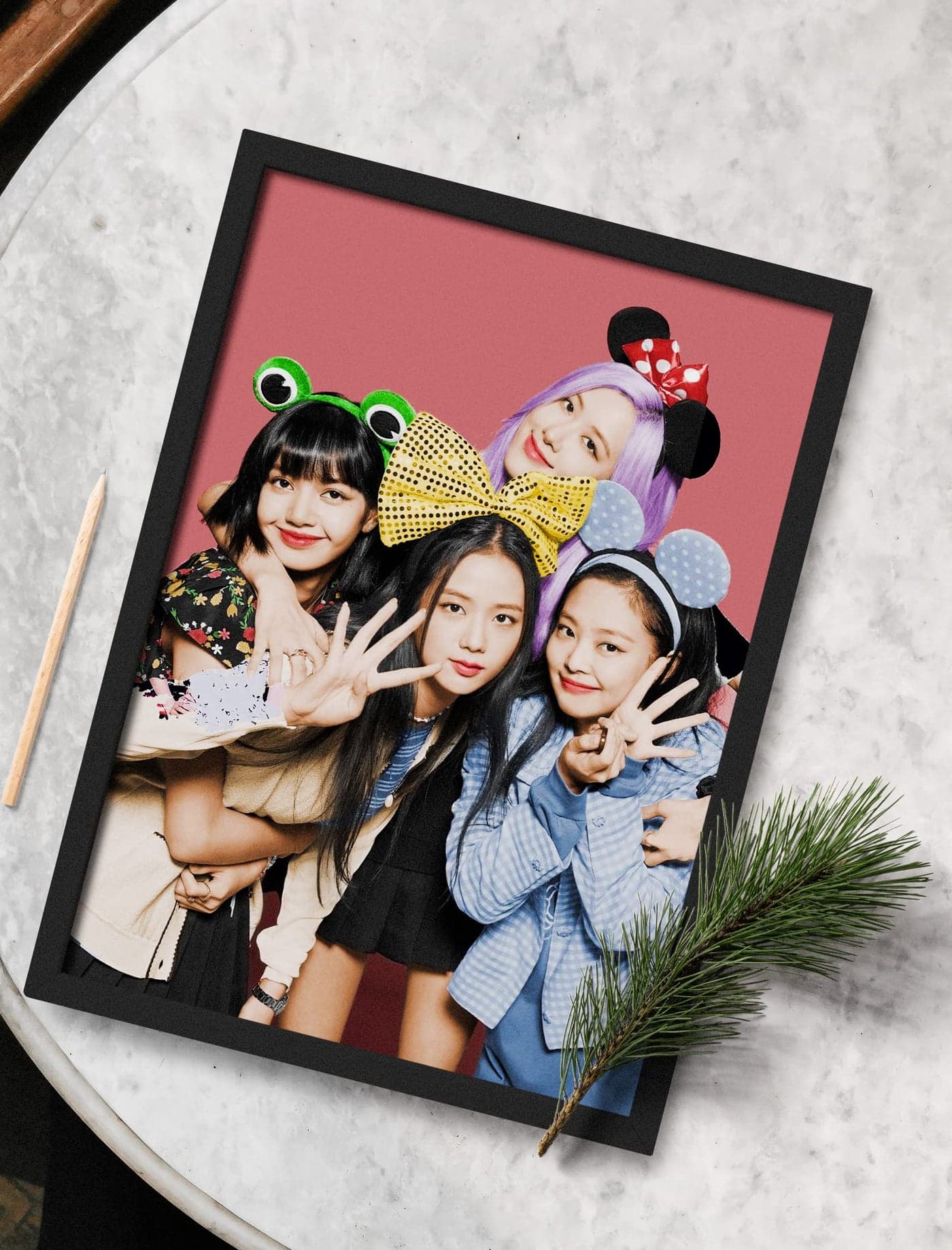 SINCE 7 STORE Blackpink Group Photo Framed Poster (8x12 inches) for Blackpink Fans/Room Decor/Gifting/BLINKS/Aesthetic Wall Art