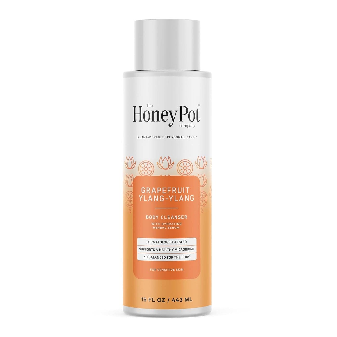The Honey Pot Company Body Wash for Women Grapefruit Ylang Ylang Hydrating Body Cleanser Moisturize Cleanse Skin Free of Parabens Sulfates 15 Fl Oz