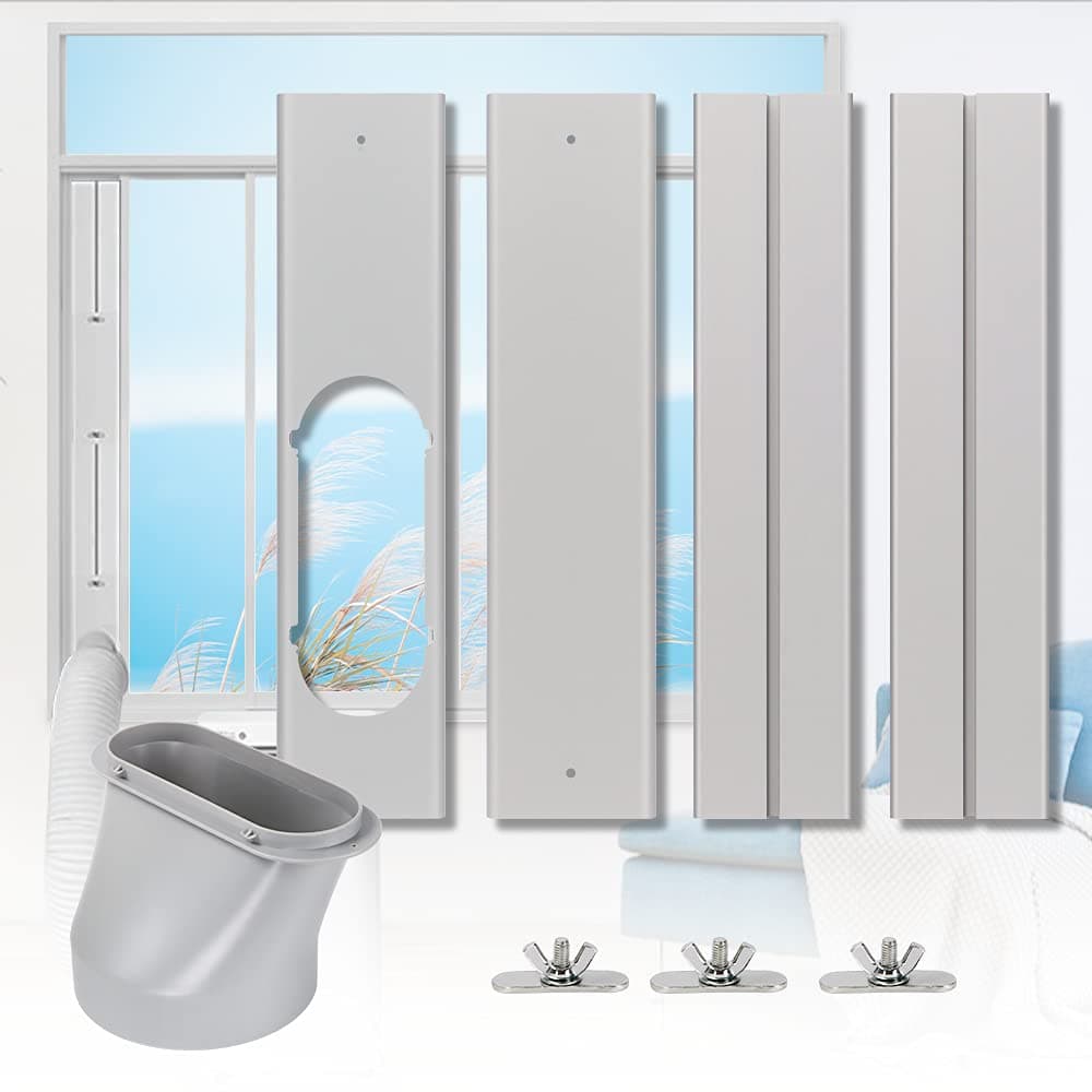 Portable Air conditioner Window Kit Adjustable VerticalHorizontal Sliding Window Kit Plate for AC Unit AC Window Vent Kit AC Window Seal Suitable for 59 AC Exhaust Hose