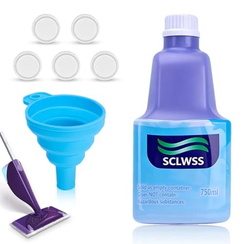 SCLWSS 750ml (25.4 fl oz) Refillable Solution Bottle for Swiffer Wet Jet Mop, Leak-Proof HDPE, Durable and Empty Bottle for Cleaning Solution, Ideal for Home and Office Use, Not for Power Mop