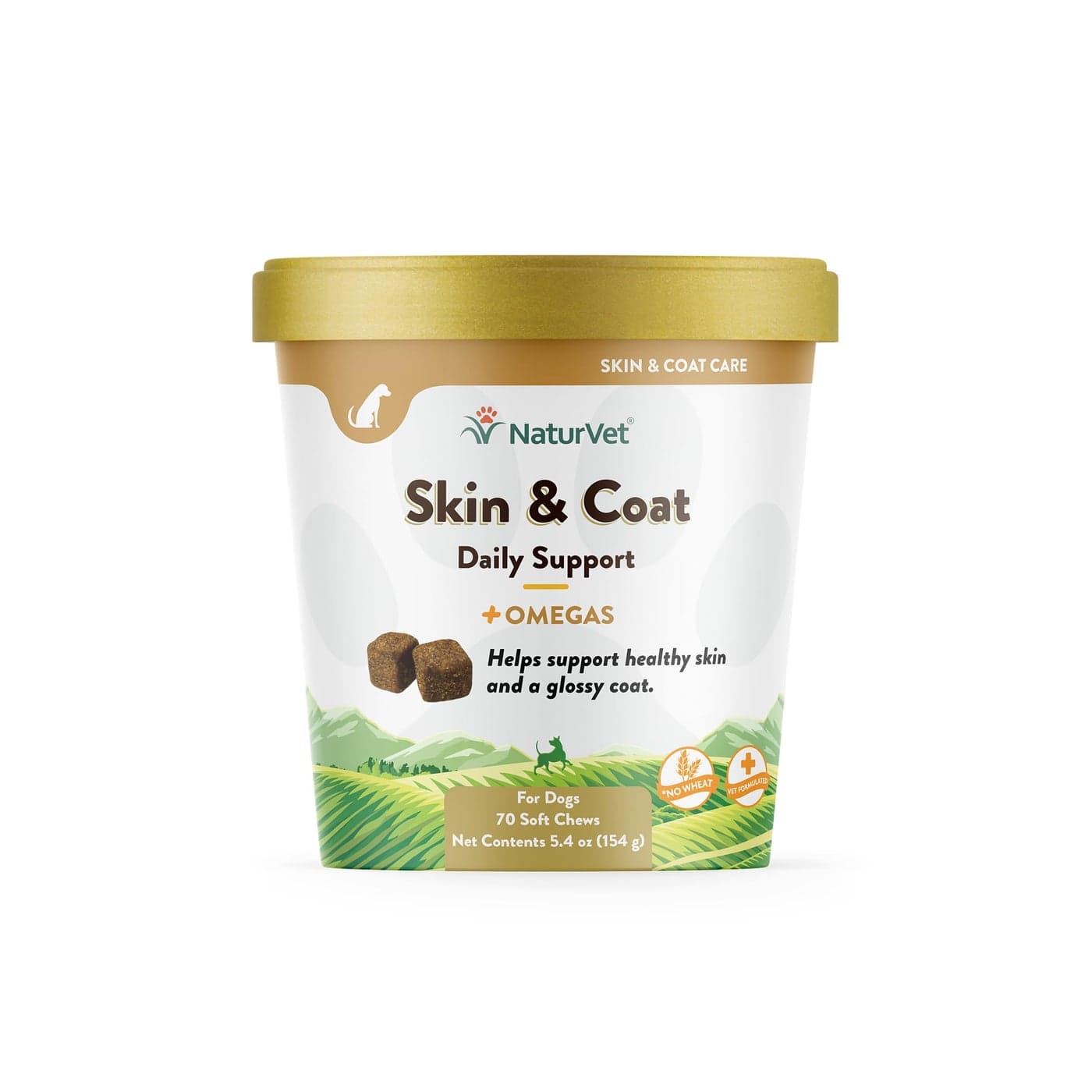 NaturVet Skin and Coat Plus Breath Aid for Dogs 70 ct Soft Chews Made in The USA with Globally Source Ingredients