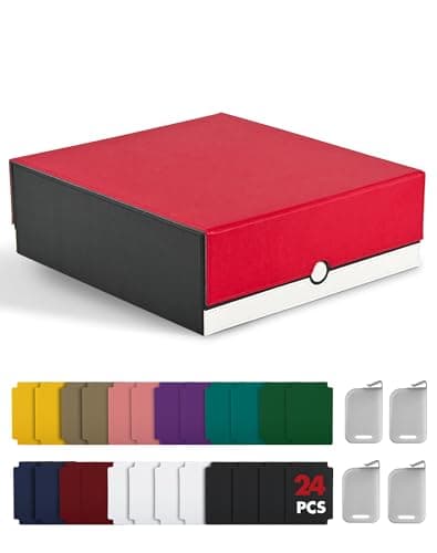 ZLCA Card Storage Box Holds 3200 Deck Storage Case with 4 Stoppers Card Organizer for TCG MTG PTCGRedWhite