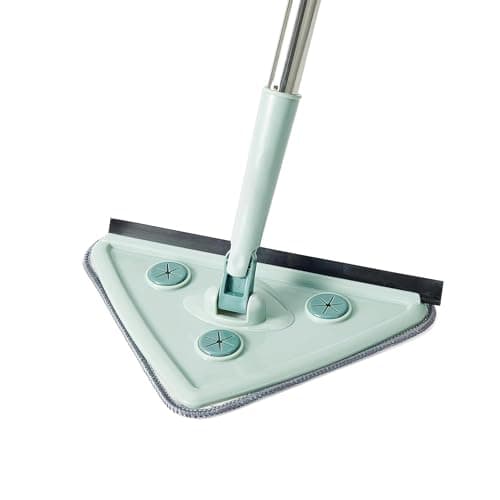 Sulfar Rotatable Triangle Mop with Long Handle – Versatile Microfiber Cleaning Tool Rotatable Cleaning Brush | Glass Wiper Window Cleaner, Floor Cleaning | Car Glass Cleaning Scraper Dust Mop