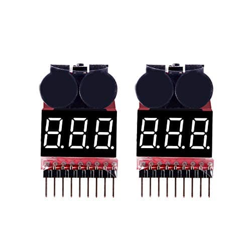 Aoicrie Lipo Battery Voltage Checker and Alarm, 2 Pack - LED Detector for 1S-8S Lithium Batteries 1655