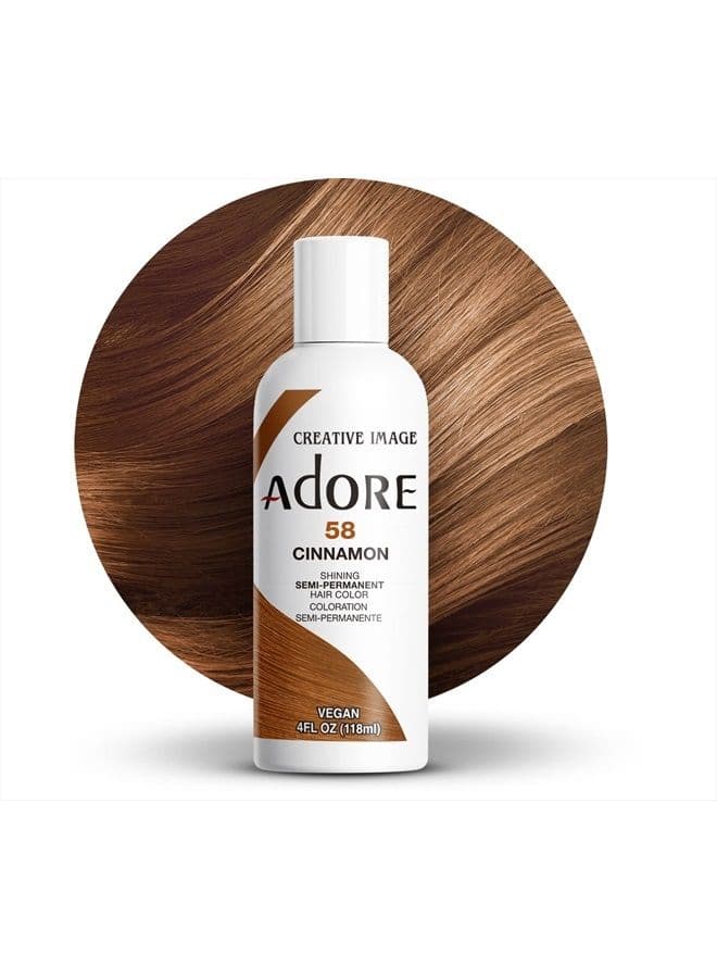 Semi Permanent Hair Color - Vegan and Cruelty-Free Hair Dye - 4 Fl Oz - 058 Cinnamon (Pack of 1)