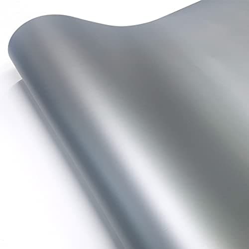 COSMOS STAR™ Vinyl Wrap Sheet for Car & Bike Self Adhesive Wrap Sticker and Decal Roll Film for Auto Car Vehicle Motorcycle Air Release (2 Feet by 4 Feet, Silver Matte Metallic)