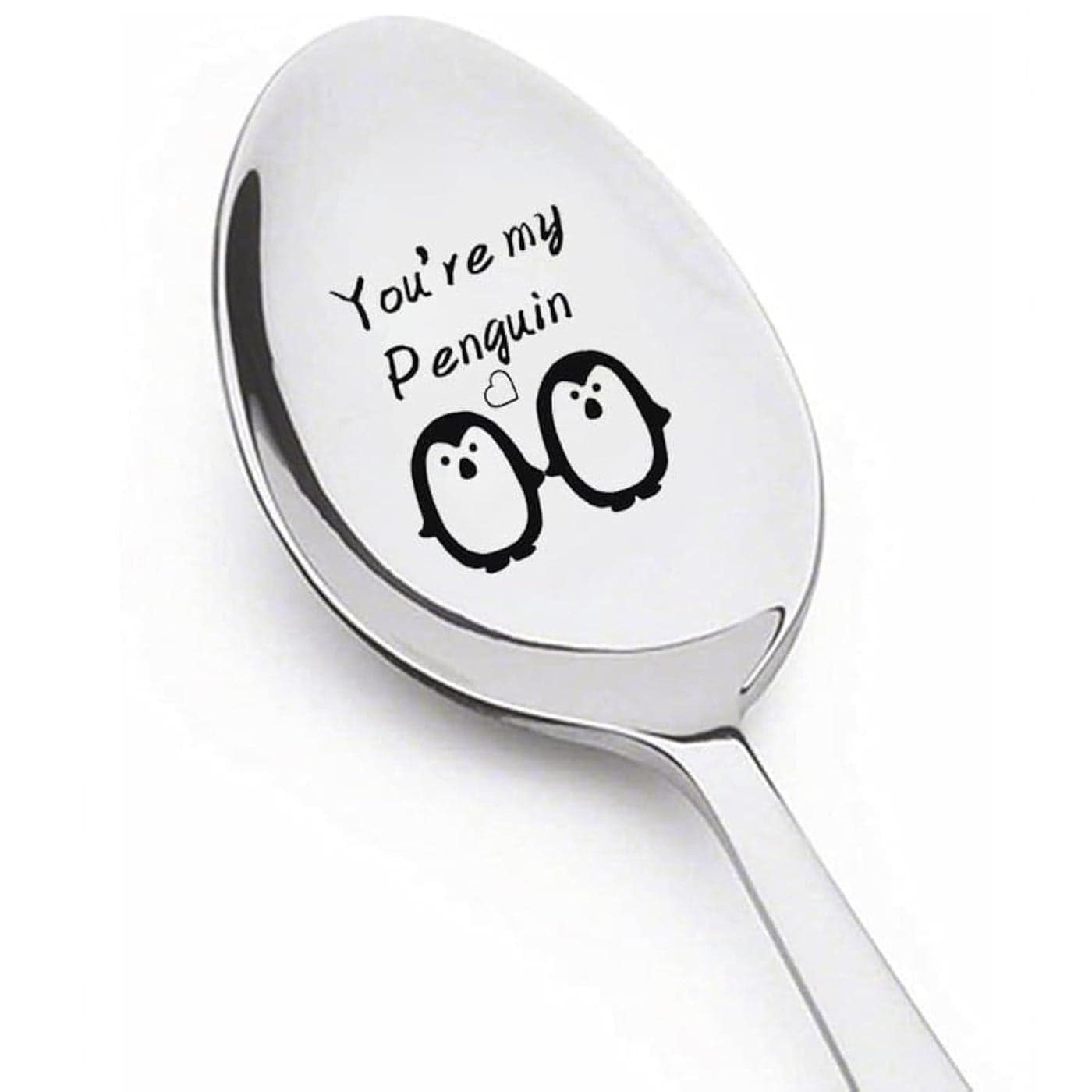 Anniversary Christmas Gift Spoon for Couple Gifts for Boyfriend Girlfriend You Are My Penguin Gifts Spoons for Husband Wife Penguin Birthday Gifts for Him Her Coffee Spoon