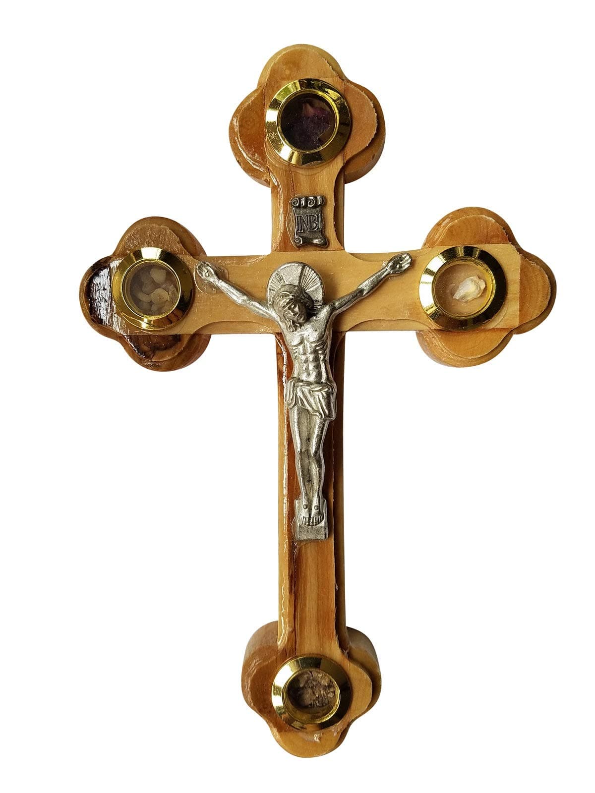 Wall Cross of Olive Wood with Crucifix Catholic from Jerusalem