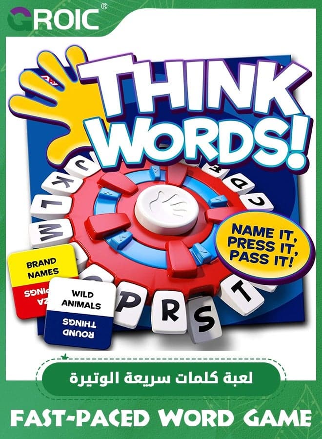 Word Game with Cards, Fast-Paced Family Board Game for Kids, Choose a Category & Race Against The Timer to be The Last Player, Learning Educational Toys Learning Game for All Ages - Red
