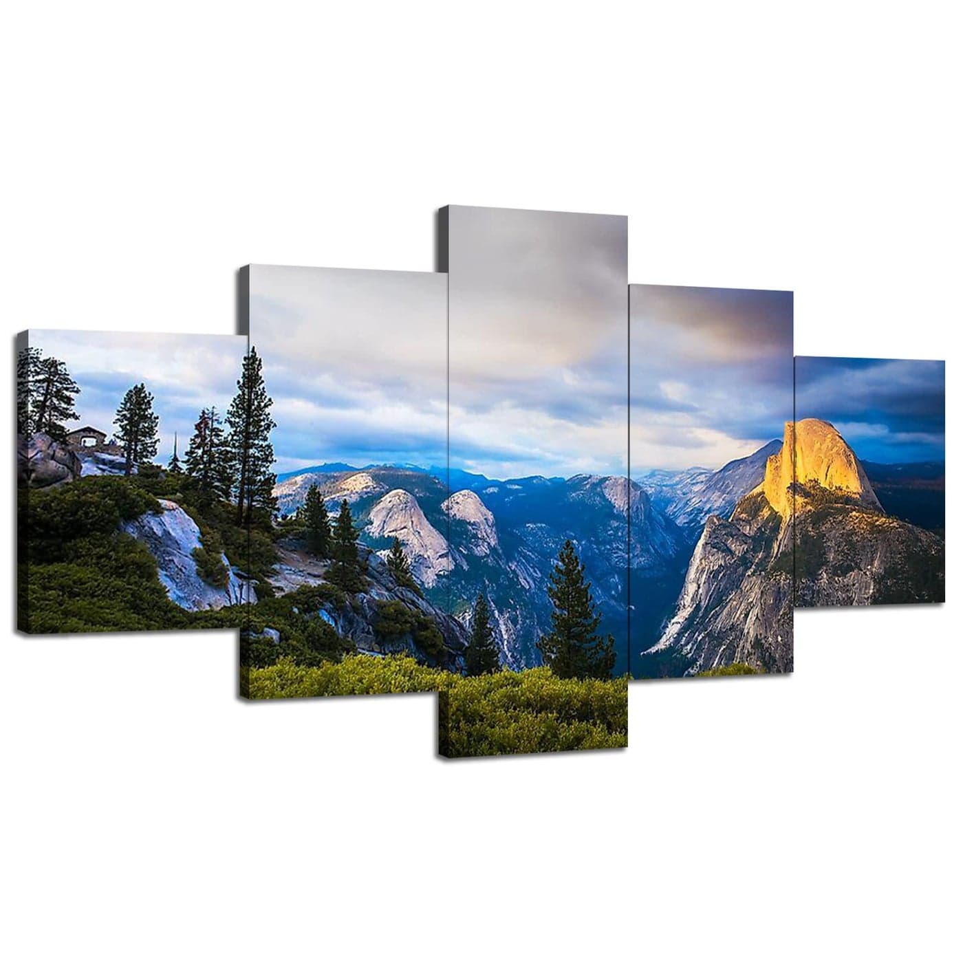 Yosemite Canvas Wall Art California Art Wall Decor Yosemite Landscape Pictures US National Park Canvas Print Poster Frame Home Living Room Bedroom Decoration Ready to Hang60Wx32H