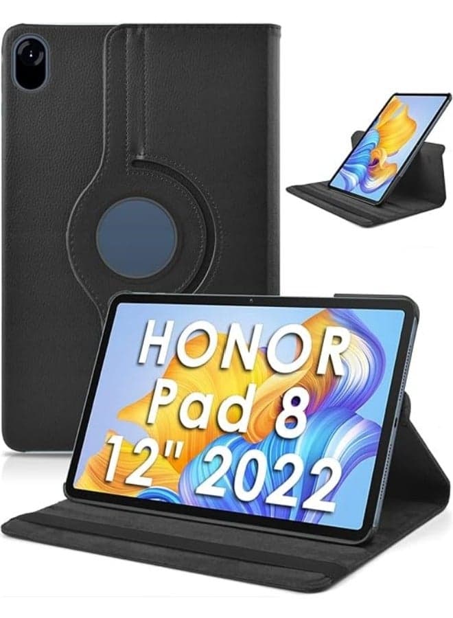 Case Compatible with Honor Pad 8 12 inch 2022 Tablet Protector Pebbled Rotating 360 Solid Color Protective Case Holster
