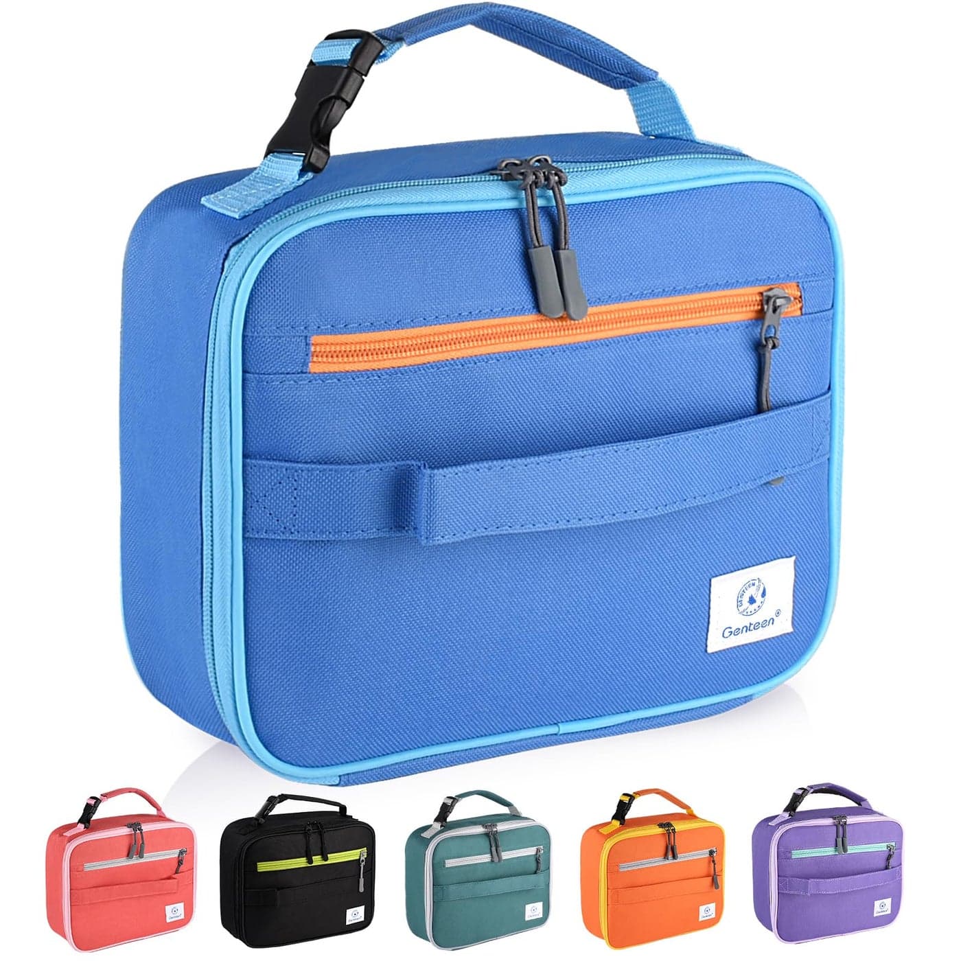 Genteen Lunch Box KidsInsulated Lunch Bag Kids Boys GirlsSoft Bag Small Cooler Back to School Thermal Meal Tote Kit Lunch Box for SchoolWorkOutdoor Blue