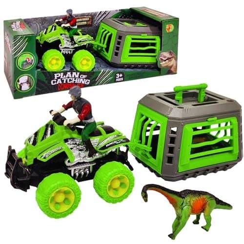 FunBlast Dinosaur Carrier Truck Toys for Kids – Pull Back Vehicle Toy with Dino Figure for Children, Friction Power Truck Toys for 3+ Year Old Kids, Boys