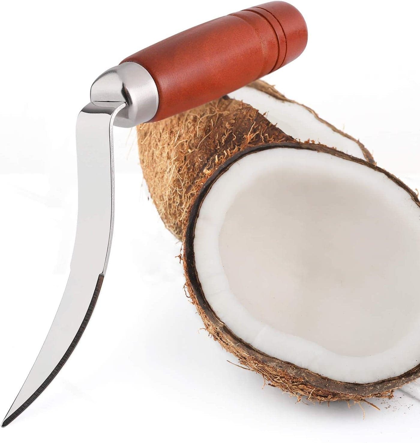 Hooipo Stainless Steel Coconut Driller & Meat Remover Knife Easy Tool to Open Fresh Coconut Meat Safely (1 Piece)