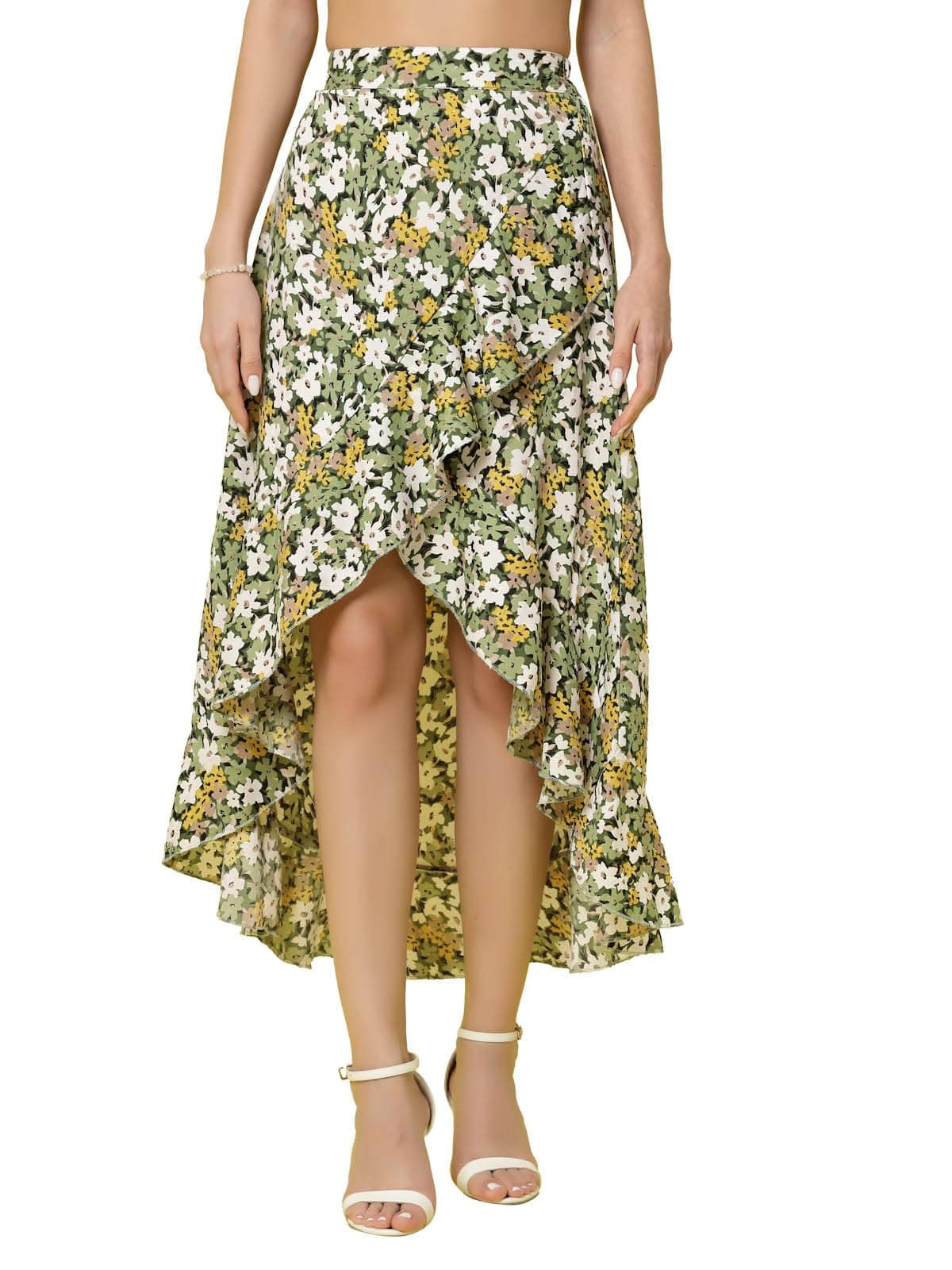 OOMPH! Long Skirts for Women Green - msk061