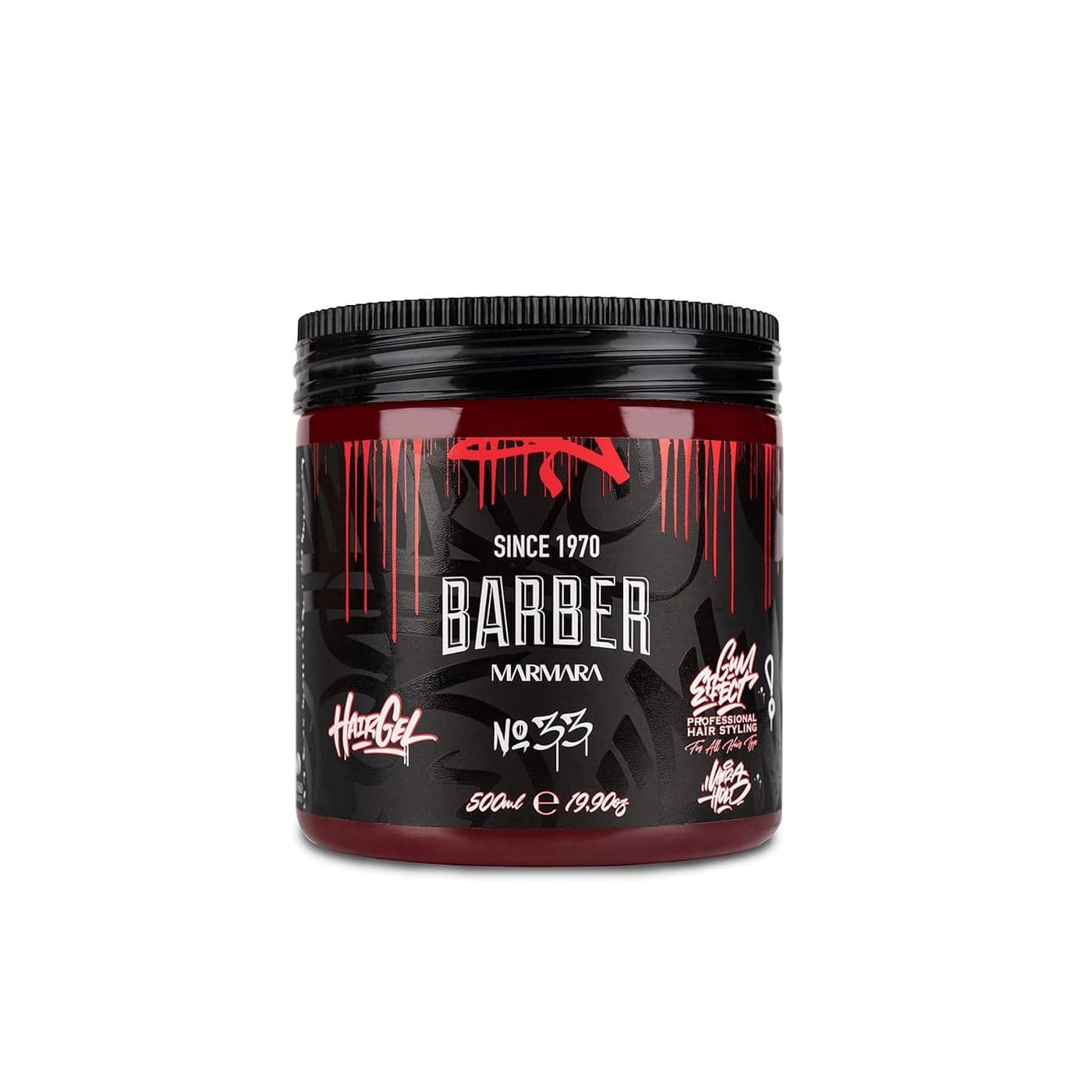 BARBER MARMARA No33 Hair Styling Gel 500 ml Mens Hair Gel Strong Hold No Gluing and No Residue Alcohol Free Fresh Fragrance Hair Gel Wet Hair Look Rubber Effect