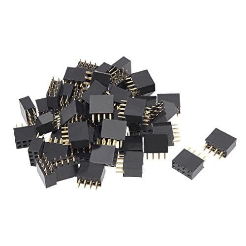 uxcell 50Pcs 2.54mm Pitch 2x4-Pin Double Row Straight Connector Female Pin Header Strip PCB Board Socket