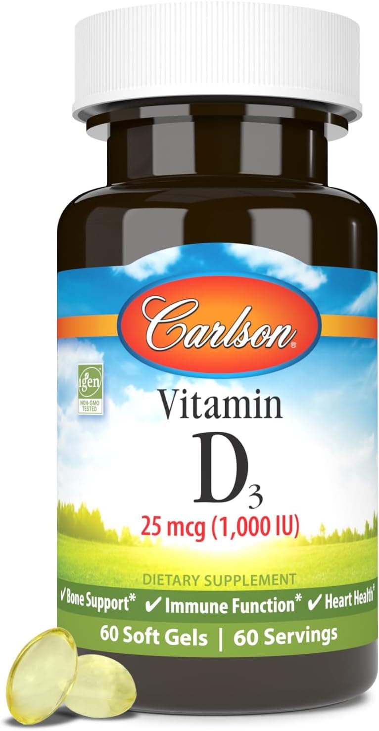 Vitamin D3 Soft Gels 60 Count for Bone Health