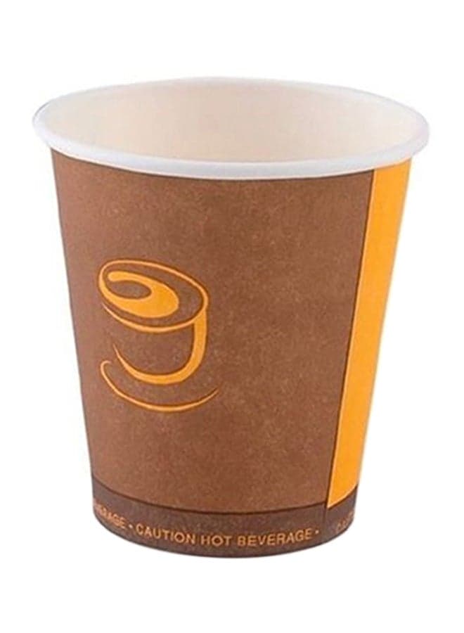 200-Piece Disposable Paper Cup Without Handle Brown/Yellow 77×92mm