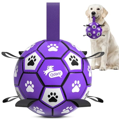 QDAN Soccer Ball for Dogs Durable Large Dog Balls Outdoor Water Toy Herding Ball Puppy Birthday Gift 8 Inch