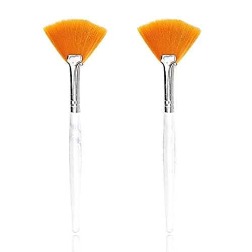 Soft N Style Facial Brushes Fan Mask Brush Soft Makeup Brushes Mask Applicator Brushes Tools Cosmetic Tools for Peel MaskMask Applicator Brushes Tools Makeup Women Girls 2 Yellow