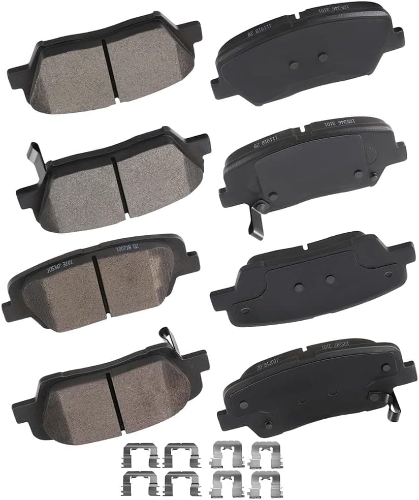 cciyu Front and Rear Ceramic Brake Pads Kit - 8 Pieces for Hyundai Santa Fe and Kia Sorento