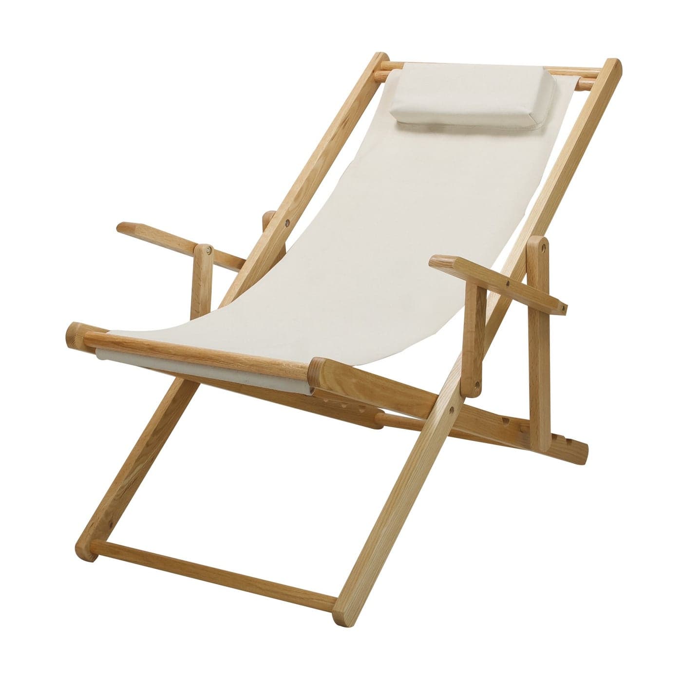 Casual Home Adjustable Sling Chair Natural Frame Natural Canvas 265D x 42W x 33H in