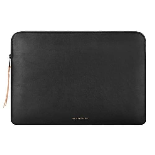 Comfyable Slim Protective Laptop Sleeve Compatible with 1314 Inch MacBook Air MacBook Pro M5M4M3M2 ProMax 2026 Mac Travel Case Laptop Pouch Slim PU Leather Cover Black