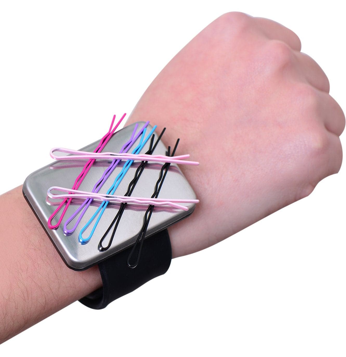 PERFEHAIR Magnetic Silicone Wrist Strap Bracelet for Convenient Storage of Bobby Pins and Clips (1-Pack)