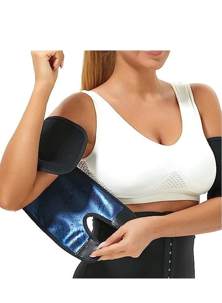 Sweat Arm Band, Sweat Arm Shaping Band, Arm Trimmer for Women and Men, Fitness Running Sweat Slim Body Shaper for Weight Loss and Sports Workouts (2 Count)
