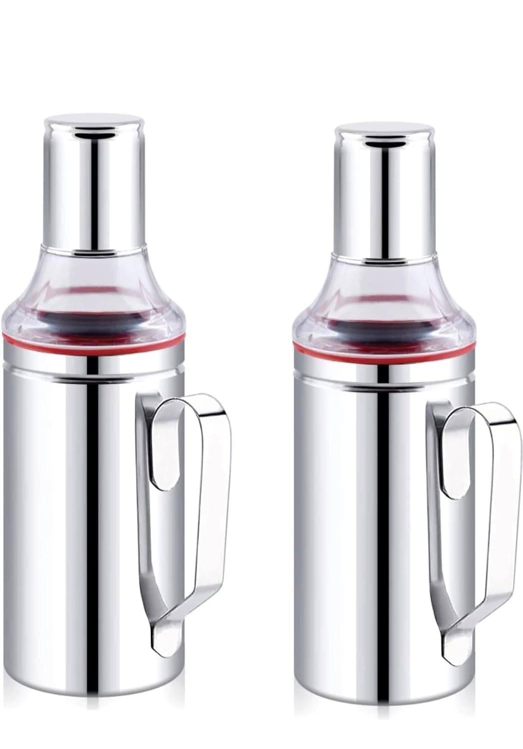 DARAZ Stainless Steel Oil Dispenser with Handle 1 Litres Silver Pack of 2
