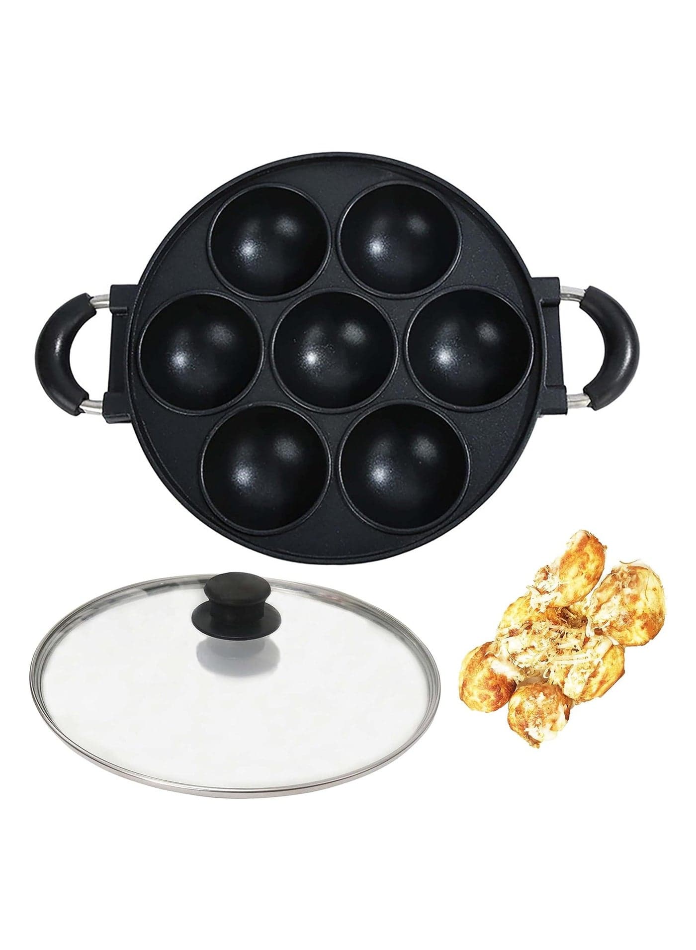 7 Holes Takoyaki Cake Baking Pan Takoyaki Maker Octopus Baking Small Balls Pan Tools Cooking