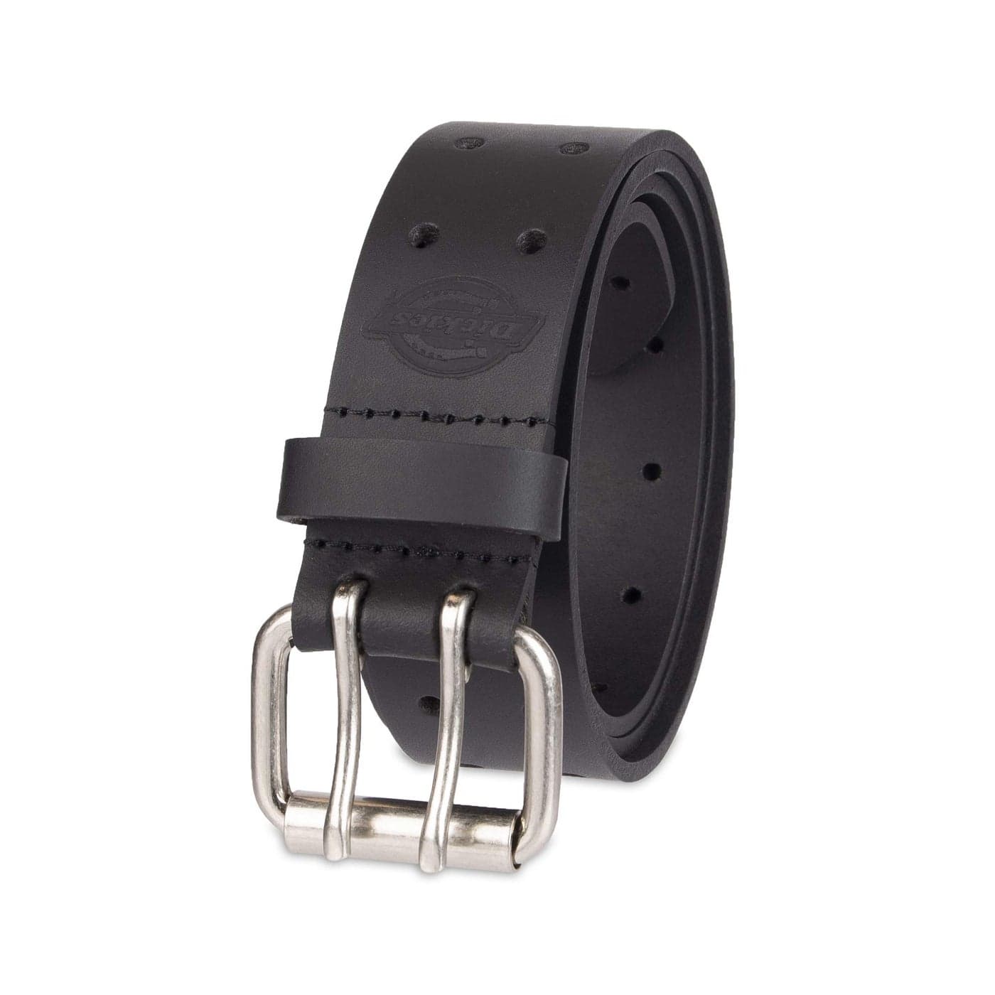 Dickies Men's Double Prong Fully Adjustable Leather Belt, Black, 30